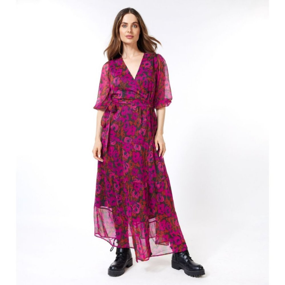 ESQUALO Floral Wilding Maxi Wrap Dress